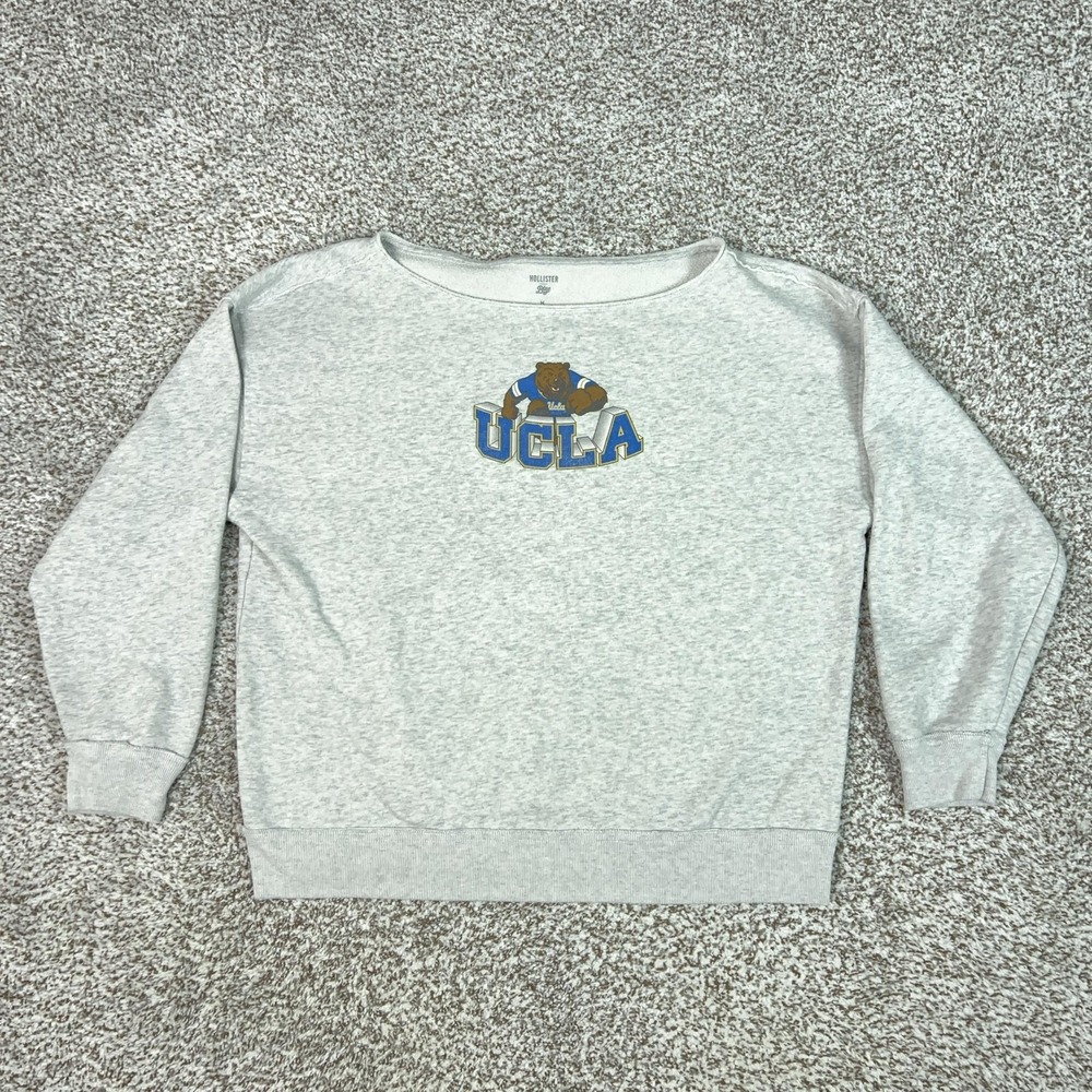 UCLA Bruins Sweatshirt Womens Medium Gray NCAA College Hollister Crewneck Sport